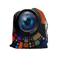 Lens Photography Colorful Desktop Drawstring Pouches (extra Large) by Nexatart