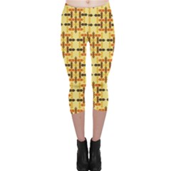 Ethnic Traditional Vintage Background Abstract Capri Leggings  by Nexatart