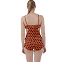 Black and Orange Diamond Pattern Boyleg Tankini Set  View2