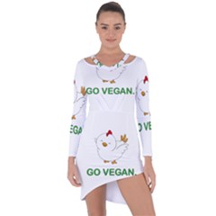 Go Vegan - Cute Chick  Asymmetric Cut-out Shift Dress by Valentinaart