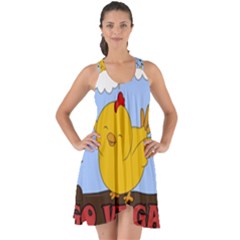 Go Vegan - Cute Chick  Show Some Back Chiffon Dress by Valentinaart