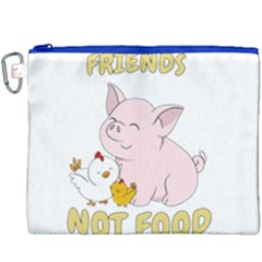 Friends Not Food - Cute Pig And Chicken Canvas Cosmetic Bag (xxxl) by Valentinaart