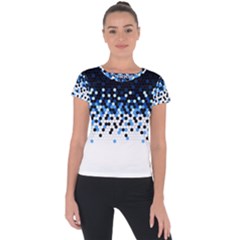 Flat Tech Camouflage Reverse Blue Short Sleeve Sports Top  by jumpercat