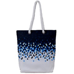 Flat Tech Camouflage Reverse Blue Full Print Rope Handle Tote (small) by jumpercat