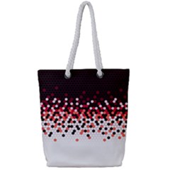 Flat Tech Camouflage Reverse Red Full Print Rope Handle Tote (small) by jumpercat