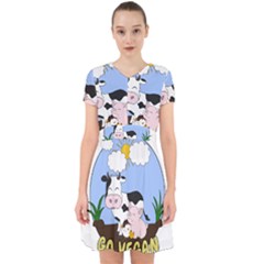 Friends Not Food - Cute Pig And Chicken Adorable In Chiffon Dress by Valentinaart