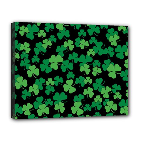 St  Patricks Day Clover Pattern Canvas 14  X 11  by Valentinaart