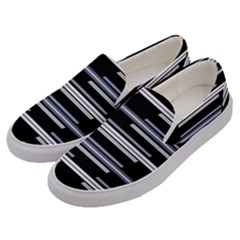 Skewed Stripes Pattern Design Men s Canvas Slip Ons by dflcprints