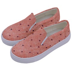Dot Peach Kids  Canvas Slip Ons by snowwhitegirl
