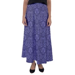 Damask Purple Flared Maxi Skirt by snowwhitegirl