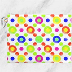 Multicolored Circles Motif Pattern Canvas Cosmetic Bag (xxxl) by dflcprints