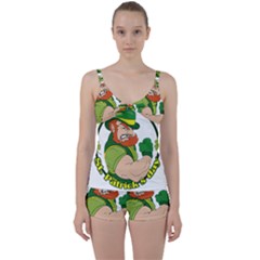 St  Patricks Day Tie Front Two Piece Tankini by Valentinaart