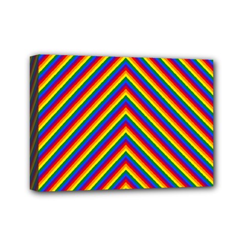 Gay Pride Flag Rainbow Chevron Stripe Mini Canvas 7  X 5  by PodArtist