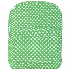 White Heart-shaped Clover On Green St  Patrick s Day Full Print Backpack by PodArtist