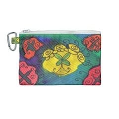 Cross Flowers Canvas Cosmetic Bag (medium) by snowwhitegirl