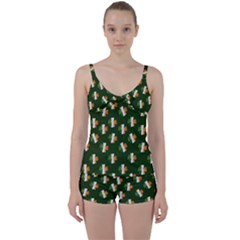 Irish Clover Tie Front Two Piece Tankini by Valentinaart