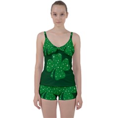 Sparkly Clover Tie Front Two Piece Tankini by Valentinaart