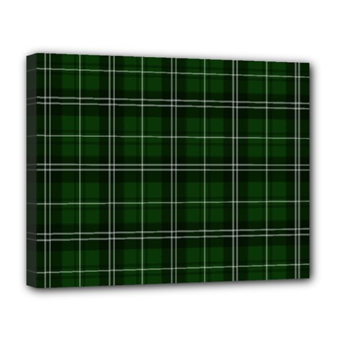 Green Plaid Pattern Canvas 14  X 11  by Valentinaart