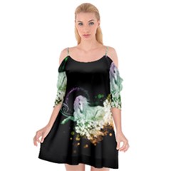 Wonderful Unicorn With Flowers Cutout Spaghetti Strap Chiffon Dress by FantasyWorld7