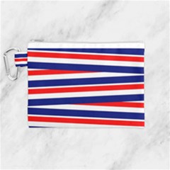 Red White Blue Patriotic Ribbons Canvas Cosmetic Bag (medium) by Nexatart
