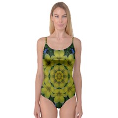 Fantasy Plumeria Decorative Real And Mandala Camisole Leotard  by pepitasart