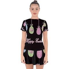 Easter Eggs Drop Hem Mini Chiffon Dress by Valentinaart