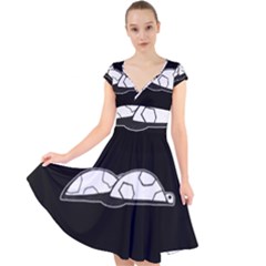 Turtle Cap Sleeve Front Wrap Midi Dress by ValentinaDesign