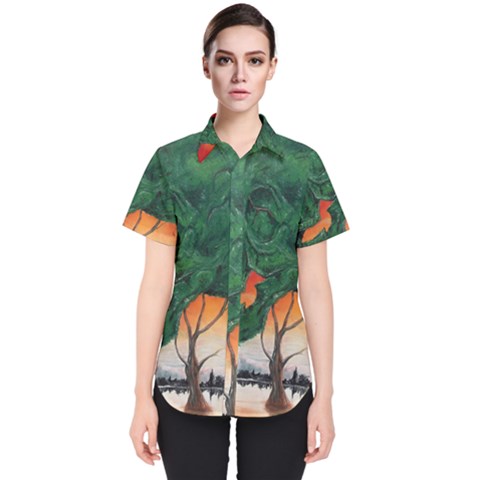 Skull Hedge Women s Short Sleeve Shirt by redmaidenart