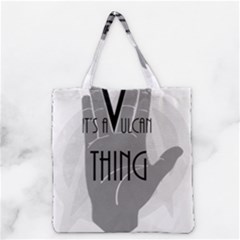 It s A Vulcan Thing Grocery Tote Bag by Howtobead
