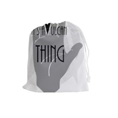 Vulcan Thing Drawstring Pouches (large)  by Howtobead