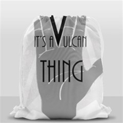 Vulcan Thing Drawstring Bag (small) by Howtobead