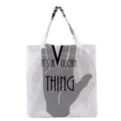 Vulcan Thing Grocery Tote Bag by Howtobead