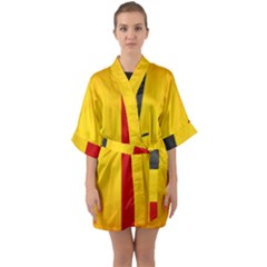 Belgium Flag Quarter Sleeve Kimono Robe by Valentinaart