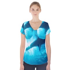 Great White Shark 6 Short Sleeve Front Detail Top by trendistuff