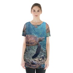 Sea Turtle 3 Skirt Hem Sports Top by trendistuff
