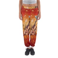 Violin With Violin Bow And Dove Women s Jogger Sweatpants by FantasyWorld7