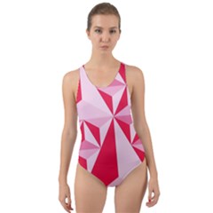 3d Pattern Experiments Cut-out Back One Piece Swimsuit by Sapixe
