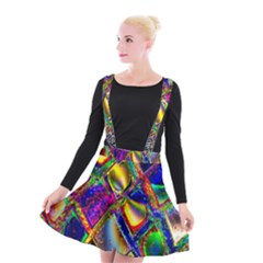 Abstract Digital Art Suspender Skater Skirt by Sapixe
