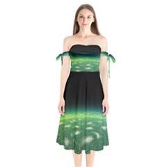 Alien Orbit Shoulder Tie Bardot Midi Dress by Sapixe