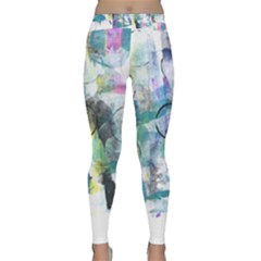 Background Color Circle Pattern Classic Yoga Leggings by Sapixe