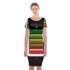 Black Energy Battery Life Classic Short Sleeve Midi Dress by Sapixe