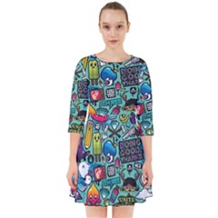 Comics Collage Smock Dress by Sapixe