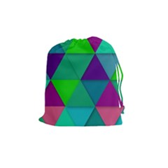 Background Geometric Triangle Drawstring Pouches (medium)  by Nexatart