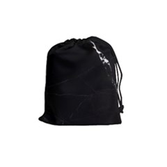 Black Marble Tiles Rock Stone Statues Drawstring Pouches (medium)  by Nexatart
