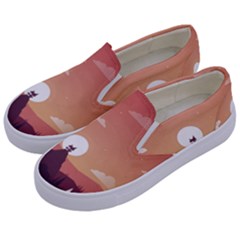 Design Art Hill Hut Landscape Kids  Canvas Slip Ons by Nexatart