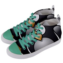 Penguin Birds Aquatic Flightless Women s Mid-top Canvas Sneakers by Nexatart