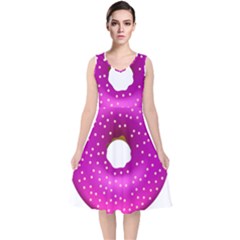 Donut Transparent Clip Art V-neck Midi Sleeveless Dress  by Sapixe