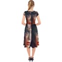 Digital Fantasy Girl Art Cap Sleeve Front Wrap Midi Dress View2