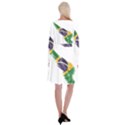Flag Of Brazil Long Sleeve Velvet Front Wrap Dress View2