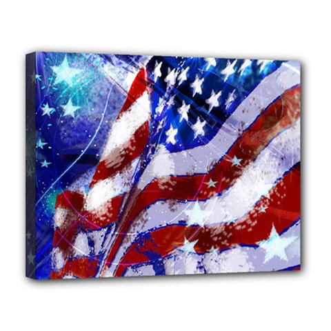 Flag Usa United States Of America Images Independence Day Canvas 14  X 11 